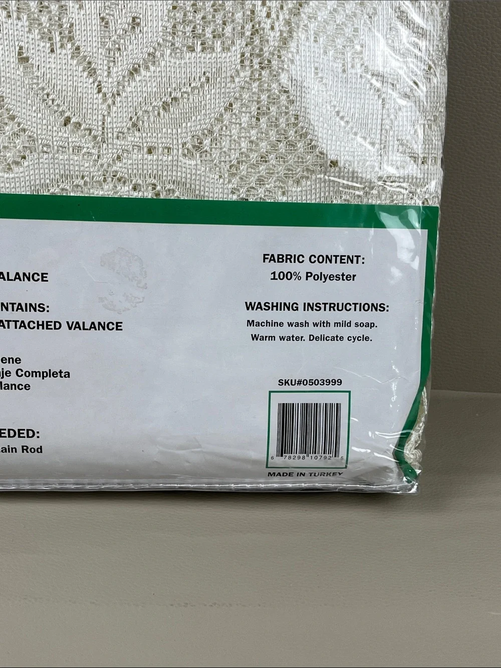 Vintage Macrame Look Lace Panel with Attached Valance Window Covering